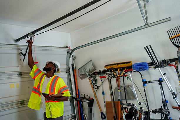 Professional Garage Door Panel Replacement technician working in Siesta Acres, TX